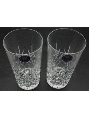 Thomas Webb Cut Crystal Flat WET15 Highball Glasses 5 5/8" England Set Of 2